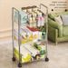 Transparent Acrylic Small Trolley Bathroom Storage Rack Bedside Snack Floor Mobile Multi-layer Cosmetic Organizer Shelf_maomaolike.com