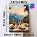 Mountain View Breakfast Painting Poster, Warm-toned Scenic Dining Scene Poster, Tranquil Cozy Vibe Ideal For Kitchen, Dining Room_maomaolike.com