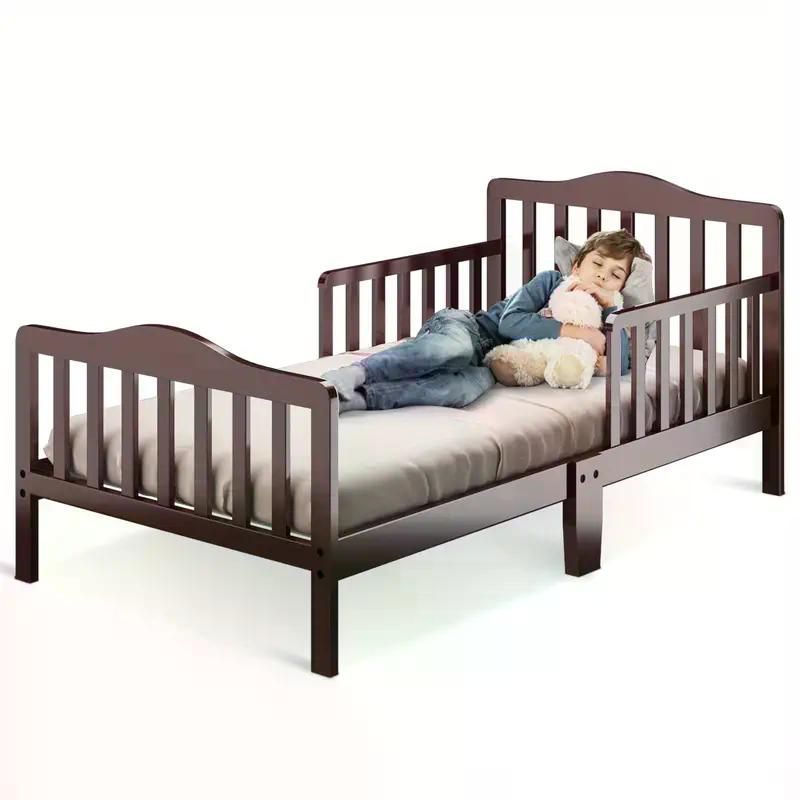 Stylish Wooden Toddler Bed - Durable Construction, Guardrails For Safety, Easy Assembly, Perfect For Kids' Bedroom Furniture_maomaolike.com