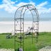 Metal Garden Arch With Doors Garden Arbor Trellis Climbing Plants Support Arch Outdoor Arch Wedding Arch Party Events Archway Black_maomaolike.com