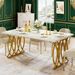 Modern Dining Table With Marble Tabletop For 4-6 People_maomaolike.com