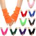 Unisex Medium long wool gloves Warm gloves Anime dress gloves Knit fingerless warm gloves_maomaolike.com
