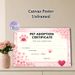 Pet Adoption Certificate Painting Poster, Soft Pink Cherry Blossom & Heart Paw Print Styled Poster, Thoughtful Design To Formalize Pet Adoption_maomaolike.com