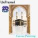 Kaaba Themed Painting Poster, Soft Watercolor-style Islamic Sacred Site Poster, Serene Religious Scene Suitable For Home And Prayer Room Decor_maomaolike.com
