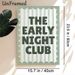 The Early Night Club Painting Poster, Soft Sage Green Striped With Scalloped Edge Poster, Playful Typography Decor Ideal For Bedroom, Living Room And_maomaolike.com