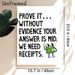 "Prove It We Need Receipts" Quote Painting Poster, Playful Cartoon-style Poster With Cheerful Checkmark Character, Relatable Witty Design, Ideal For_maomaolike.com