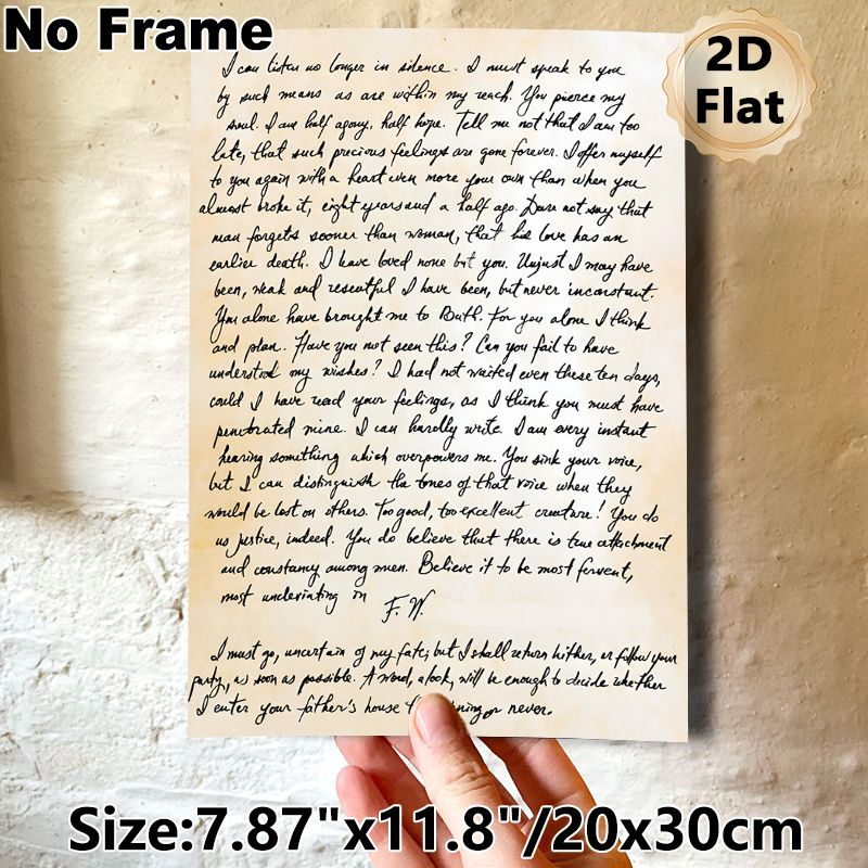 Vintage Love Letter Painting Poster, Antique-style Handwritten Romantic Text Poster, Warm Nostalgic Touch Ideal For Bedroom, Living Room And Cozy_maomaolike.com