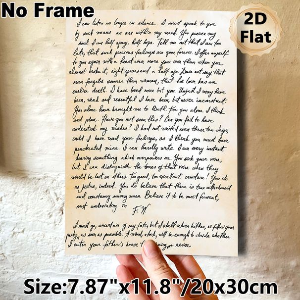 Vintage Love Letter Painting Poster, Antique-style Handwritten Romantic Text Poster, Warm Nostalgic Touch Ideal For Bedroom, Living Room And Cozy_maomaolike.com