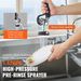 VEVOR Commercial Faucet With Pre-Rinse Sprayer, 25" Height, 8" Center, 12" Swing Spout, Wall Mount Kitchen Sink Faucet, Brass Constructed Device With Pull Down Spray, For 1/2/3 Compartment Sink_maomaolike.com