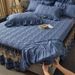 2025 New Set Three-Piece Quilted With Lace Anti-Slip Mattress Cover Sheet Detachable Bed Skirt_maomaolike.com