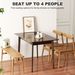 47.2" Rectangle Dining Table For 4, Mid-Century Modern Kitchen Table With Rubber Wood Frame For Dining Room, Mahogany_maomaolike.com