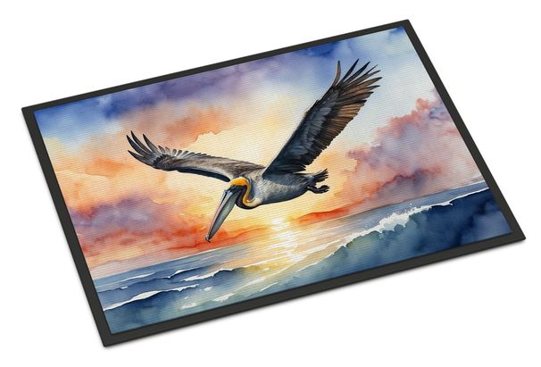 Pelican Fyling At Sunrise Doormat Front Door Mat Indoor Outdoor Rugs For Entryway, Non Slip Washable Low Pile, 24H X 36W_maomaolike.com