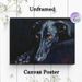 Black Greyhound Painting Poster, Realistic Dark-toned Pet Portrait Poster, Captivating Vivid Amber-eyed Hound Artwork, Ideal For Living Room, Bedroom_maomaolike.com