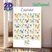 French Alphabet Painting Poster, Cute Cartoon Style Illustrated French Alphabet Poster, With Phonetics & Matching Objects, Aids French Language_maomaolike.com