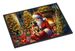 Fawn Pug And Santa Claus Doormat Front Door Mat Indoor Outdoor Rugs For Entryway, Non Slip Washable Low Pile, 24H X 36W_maomaolike.com
