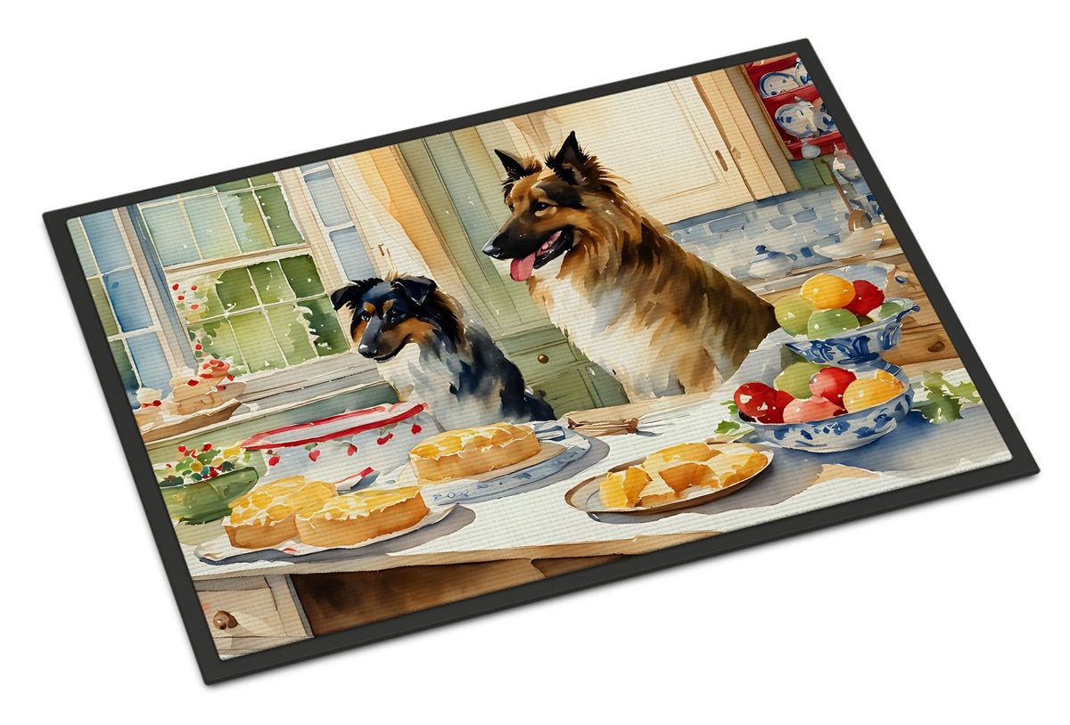 Belgian Tervuren Christmas Cookies Doormat Front Door Mat Indoor Outdoor Rugs For Entryway, Non Slip Washable Low Pile, 24H X 36W_maomaolike.com