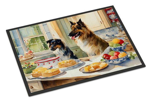 Belgian Tervuren Christmas Cookies Doormat Front Door Mat Indoor Outdoor Rugs For Entryway, Non Slip Washable Low Pile, 24H X 36W_maomaolike.com