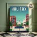 Halifax Nova Scotia Cityscape Painting Poster, Vintage Retro Urban Scene Poster, Charming Iconic Clock Tower & Street View Decor Ideal For Living_maomaolike.com