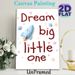 Space Rocket Inspirational Quote Painting Poster, Cute Pastel Cartoon Space Poster, With "Dream Big Little One" Text, Stars And Planets, Warm_maomaolike.com