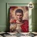 Roman Military Leader Portrait Painting Poster, Realistic Rich-toned Historical Figure Poster, Sophisticated Historical Decor Ideal For Home, Office_maomaolike.com