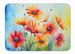 Gerbera Daisies In Watercolor Memory Foam Kitchen Mat Machine Washable Anti-Fatigue Mat Cushion Comfort Bath Mat Or Kitchen Rug_maomaolike.com