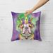 English Bulldog King Of Mardi Gras Throw Pillow Machine Washable, Indoor Outdoor Decorative Pillow For Couch, Bed Or Patio, 18Hx18W_maomaolike.com