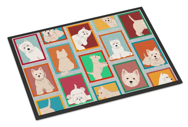 Lots Of Westie Doormat Front Door Mat Indoor Outdoor Rugs For Entryway, Non Slip Washable Low Pile, 24H X 36W_maomaolike.com