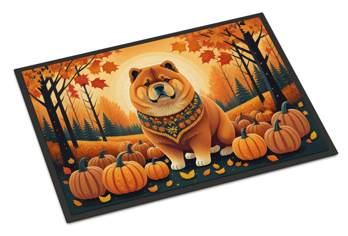 Chow Chow Fall Doormat Front Door Mat Indoor Outdoor Rugs For Entryway, Non Slip Washable Low Pile, 24H X 36W_maomaolike.com