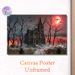 Haunted Gothic Church Painting Poster, Mysterious Dark Spooky Scene Poster, Eerie Atmospheric Design Ideal For Home And Halloween Party Decor_maomaolike.com