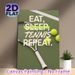 Tennis Themed "Eat Sleep Tennis Repeat" Painting Poster, Sleek Sporty Typographic & Racket-Ball Graphic Poster, Stylish Tennis-inspired Decor Suitable_maomaolike.com