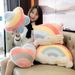 Trendy New Rainbow Warm Cute Star Moon Dual-use Nap Pillow Hand Warmer Plush Cushion Gift_maomaolike.com