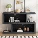 Retro Console Table With Symmetrical 2-Tier Open Shelf For Entryway And Living Room_maomaolike.com