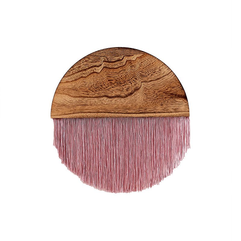New Modern Minimalist Tassel Bohemian Homestay Living Room Decoration Handmade Semi-Circular Wooden Tapestry_maomaolike.com