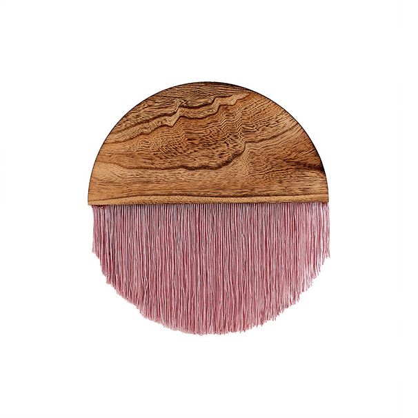 New Modern Minimalist Tassel Bohemian Homestay Living Room Decoration Handmade Semi-Circular Wooden Tapestry_maomaolike.com