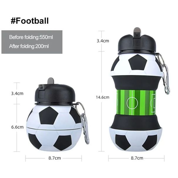 Fold Cups Mug Outdoor Sports Basketball Football Baseball Tennis Golf School Leakproof Portable Kids Water Bottle_maomaolike.com
