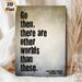 "Other Worlds" Fantasy Quote Painting Poster, Vintage Textured Typography Poster, Thought-provoking Literary Decor Suitable For Home Office, Living_maomaolike.com