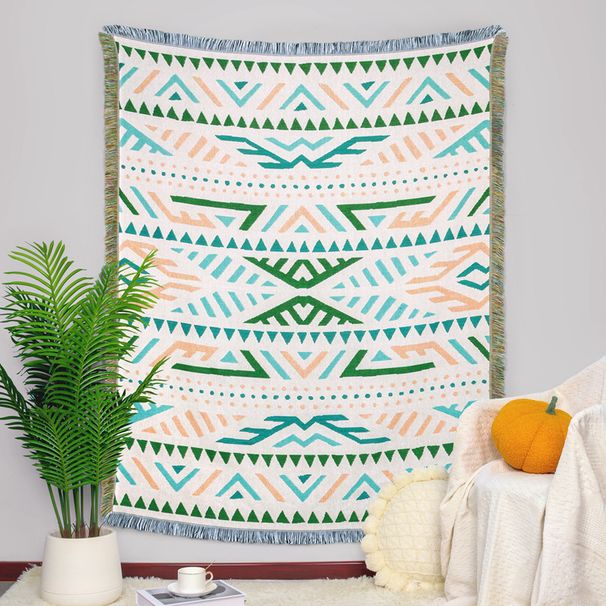 Camping Blanket Moisture Proof Picnic Mat Jacquard Tapestry Ins Style Sofa Towel Line Blanket Multifunctional Sofa Blanket_maomaolike.com