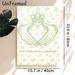 Claddagh Themed Painting Poster, Soft Green Minimal Line Art Floral Pattern Poster, Conveys Love, Loyalty And Friendship, Ideal For Living Room_maomaolike.com