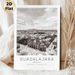 Guadalajara Mexico Cityscape Painting Poster, Vintage Monochrome Urban Skyline With Cathedral Poster, Adds Cultural Charm, Ideal For Living Room_maomaolike.com