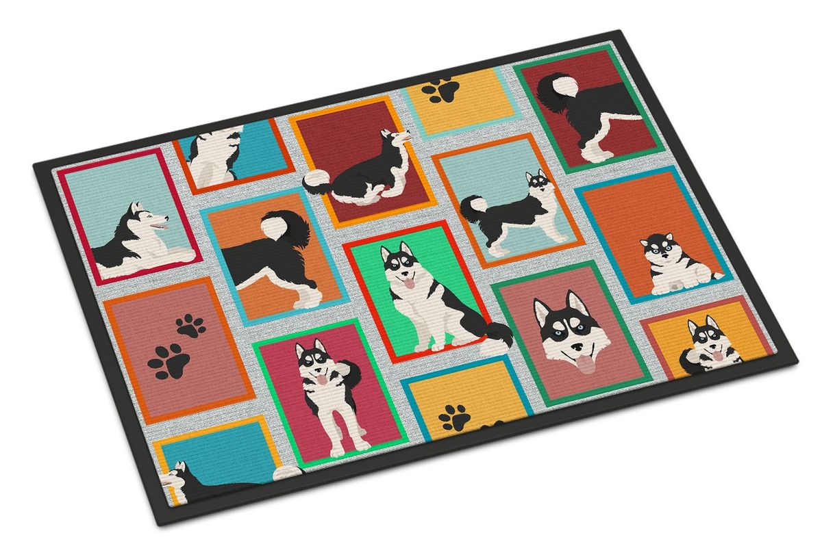Lots Of Siberian Husky Doormat Front Door Mat Indoor Outdoor Rugs For Entryway, Non Slip Washable Low Pile, 24H X 36W_maomaolike.com