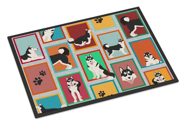 Lots Of Siberian Husky Doormat Front Door Mat Indoor Outdoor Rugs For Entryway, Non Slip Washable Low Pile, 24H X 36W_maomaolike.com