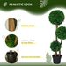 3.5ft Artificial Tree, Triple Ball Boxwood Topiary With Pot And Sandalwood Leaves, For Indoor Outdoor Home_maomaolike.com