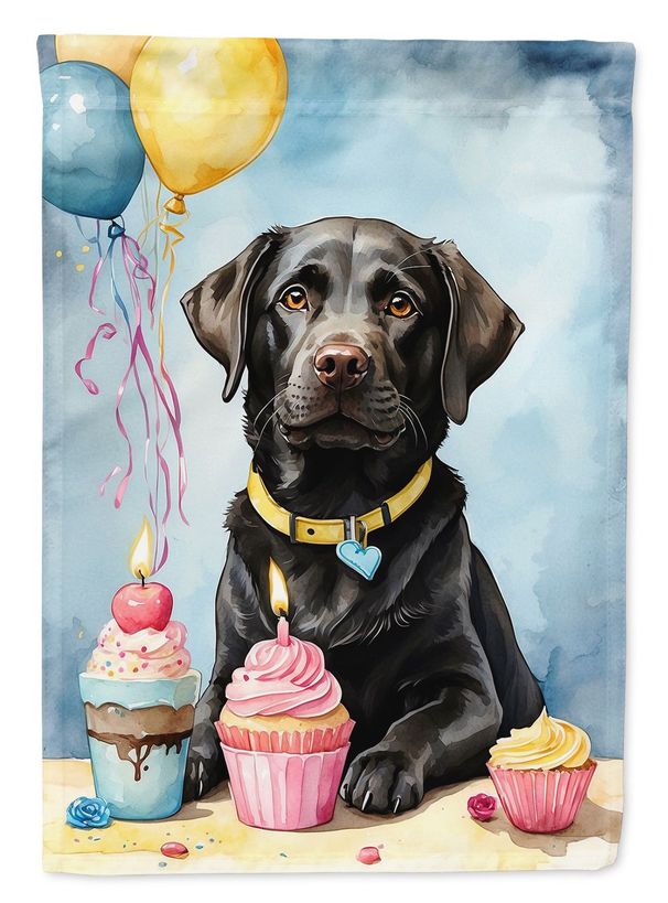 Black Labrador Retriever Happy Birthday Garden Flag Mailbox Flag Decorative Yard Flag Banner Outside Patio Artwork Yard Flower Beds, Garden Size, Multicolor_maomaolike.com