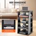 VEVOR 5-Tier AV Media Stand, Wooden Audio-Video Media Stand For DVD Players/Cable Boxes/Games Consoles, Height-Adjustable Media Storage Cabinet For Gaming, Recording Room, Black_maomaolike.com
