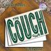 Couch Club Typography Painting Poster, Vintage Distressed Dark Green Text Poster, Stylish Retro Lettering Design Ideal For Living Room, Lounge Spaces_maomaolike.com