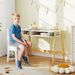 Kids Desk And Chair Set With Storage For Bedroom, School, Gift For Children Ages 3-12, White_maomaolike.com