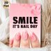 Nail Day Smile Painting Poster, Soft Pink Watercolor Style Poster, Cheerful Nail-themed Design Ideal For Beauty Salon, Bedroom Wall Decor_maomaolike.com