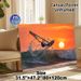 Windsurfing Themed Painting Poster, Vibrant Sunset Seascape Poster, Dynamic Windsurfing Action Against Warm Orange Sunset, Brings Energetic Coastal_maomaolike.com