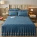 Thickened Quilted Skirt Style 1.8m Single Piece Non-Slip Sheet Dust Cover 1.5m Bed Three-Piece Set_maomaolike.com