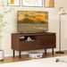 Mid Century Fluted TV Stand For 40 Inch TV Modern Entertainment Center With Compartment Hidden Cable Hole High-quality Hinges_maomaolike.com